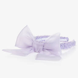 Marchesa Kids Couture-Lilac Purple Tulle & Silk Organza Hairband | Childrensalon Outlet