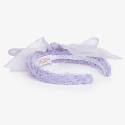 Marchesa Kids Couture-Lilac Purple Tulle & Silk Organza Hairband | Childrensalon Outlet