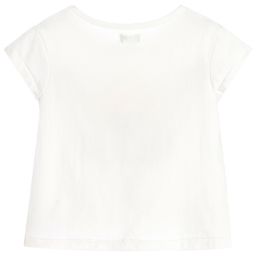 Margherita Kids-Girls White Bee T-Shirt  | Childrensalon Outlet