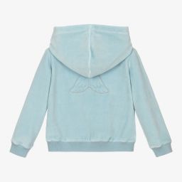 Marie-Chantal-Blue Cotton Velour Zip-Up Top | Childrensalon Outlet