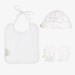 ماري شانتال-طقم هدية أطفال بناتي قطن بيما لون أبيض | Childrensalon Outlet