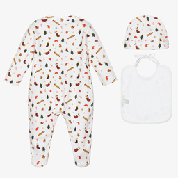 Marie-Chantal-White Festive Babygrow Set | Childrensalon Outlet