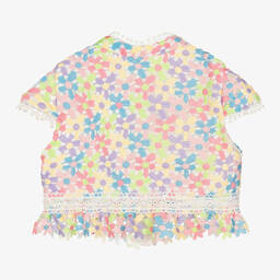 مارلو كيدز-بلوزة دانتيل جوبير بطبعة ورود ملونة | Childrensalon Outlet