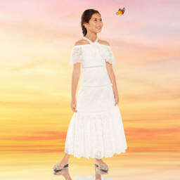 Marlo Kids-Элегантное кремовое кружевное платье для девочек | Childrensalon Outlet