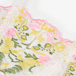 Marlo Kids-Girls Embroidered Floral Cotton Romper | Childrensalon Outlet