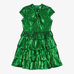 Marlo Kids-Очаровательное зеленое платье из тюля с пайетками для девочек | Childrensalon Outlet