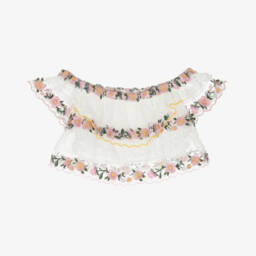 Marlo Kids-Girls Floral Lace Crop Blouse | Childrensalon Outlet