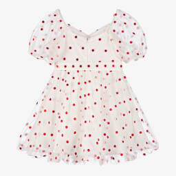 Marlo Kids-Кремовое платье из тюля с украшением в виде ромашек для девочек | Childrensalon Outlet