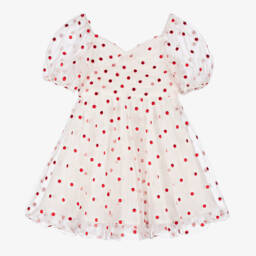 Marlo Kids-Кремовое платье из тюля с украшением в виде ромашек для девочек | Childrensalon Outlet