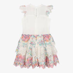 Marlo Kids-Кремовое платье с цветочной вышивкой для девочек | Childrensalon Outlet