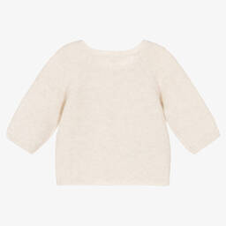 Mayoral-Baby Boys Beige Cotton & Wool Knit Cardigan | Childrensalon Outlet