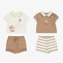 Mayoral-Baby Boys Beige & Ivory Shorts Set (2 Pack) | Childrensalon Outlet