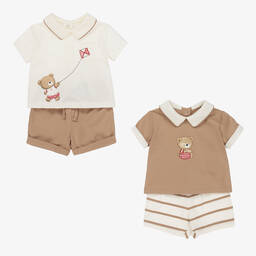 Mayoral-Baby Boys Beige & Ivory Shorts Set (2 Pack) | Childrensalon Outlet