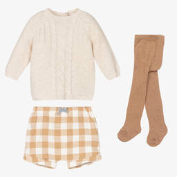 Mayoral Для новорожденных-Комплект с бежевыми шортами для малышей | Childrensalon Outlet