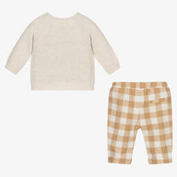 مايورال Newborn-طقم بنطلون قطن مستدام لون بيج للمواليد | Childrensalon Outlet