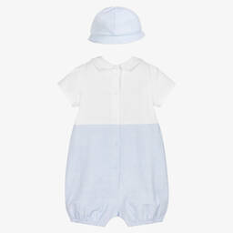 Mayoral-Baby Boys Blue Cotton Shortie Set | Childrensalon Outlet