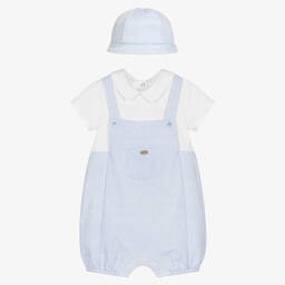 Mayoral-Baby Boys Blue Cotton Shortie Set | Childrensalon Outlet