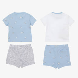 Mayoral-Baby Boys Blue Cotton Shorts Set (2 Pack) | Childrensalon Outlet