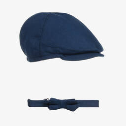Mayoral Для новорожденных-Baby Boys Blue Flat Cap & Bow Tie Set | Childrensalon Outlet
