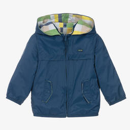 Mayoral Newborn-Baby Boys Blue & Green Reversible Jacket | Childrensalon Outlet