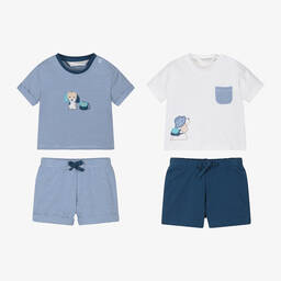 Mayoral Для новорожденных-Baby Boys Blue Shorts Sets (2 Pack) | Childrensalon Outlet