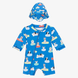 Mayoral Для новорожденных-Baby Boys Blue Sunsuit Set (UPF40+) | Childrensalon Outlet
