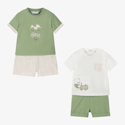 Mayoral Для новорожденных-Baby Boys Green Shorts Sets (2 Pack) | Childrensalon Outlet