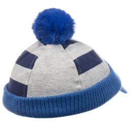 Mayoral Newborn-Baby Boys Grey & Blue Cap | Childrensalon Outlet