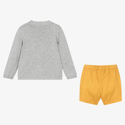 Mayoral-Baby Boys Grey & Yellow Cotton Shorts Set | Childrensalon Outlet