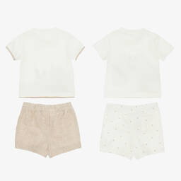 Mayoral-Baby Boys Ivory Cotton Shorts Set (2 Pack) | Childrensalon Outlet