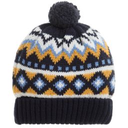 Mayoral-Baby Boys Navy Blue Hat Set | Childrensalon Outlet