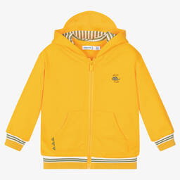 Mayoral-توب هودي بسحَّاب قطن جيرسي لون برتقالي | Childrensalon Outlet