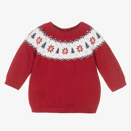 Mayoral Newborn-Baby Boys Red Cotton Sweater | Childrensalon Outlet