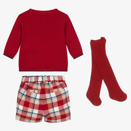 مايورال Newborn-طقم شورت قطن لون أحمر للمواليد | Childrensalon Outlet