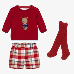 مايورال Newborn-طقم شورت قطن لون أحمر للمواليد | Childrensalon Outlet