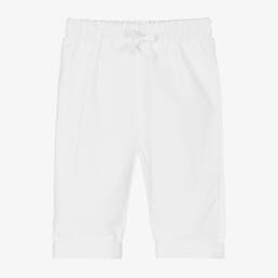 Mayoral Newborn-Baby Boys White Cotton & Linen Trousers | Childrensalon Outlet