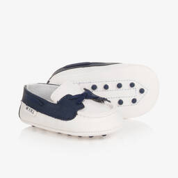 Mayoral-Baby Boys White Pre-Walker Moccasins | Childrensalon Outlet