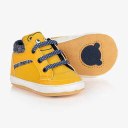 مايورال Newborn-حذاء جلد صناعي لون أصفر لمرحلة قبل المشي | Childrensalon Outlet