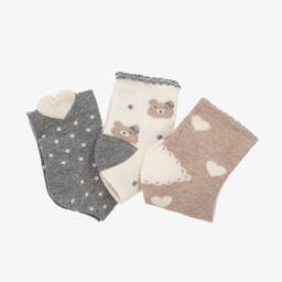 Mayoral-Бежевые и серые носки (3пары) | Childrensalon Outlet