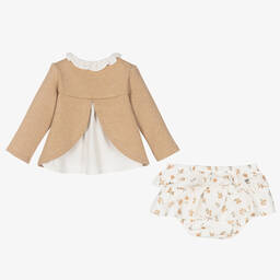 Mayoral Для новорожденных-Бежевый топ и шорты для малышек | Childrensalon Outlet