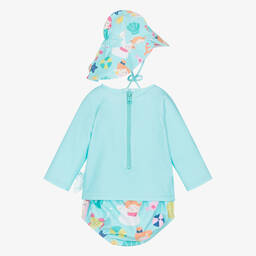 Mayoral Newborn-Baby Girls Blue Mermaid Swim Set (UPF40+) | Childrensalon Outlet