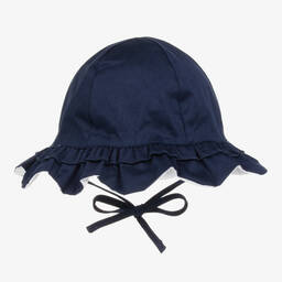 Mayoral-Baby Girls Blue Reversible Sun Hat | Childrensalon Outlet