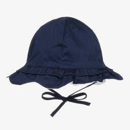 Mayoral-Baby Girls Blue Reversible Sun Hat | Childrensalon Outlet