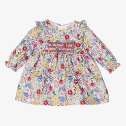 Mayoral Newborn-Baby Girls Blue Smocked Dress | Childrensalon Outlet