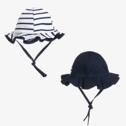 Mayoral Newborn-Baby Girls Blue Stripe Sun Hat | Childrensalon Outlet