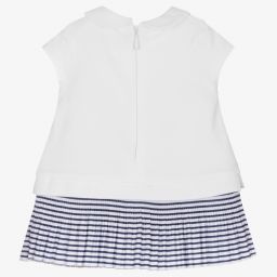 Mayoral Newborn-فستان أطفال بناتي قطن جيرسي لون أبيض | Childrensalon Outlet