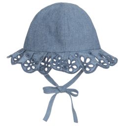 Mayoral Newborn-Baby Girls Chambray Sun Hat | Childrensalon Outlet
