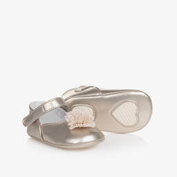 Mayoral-Baby Girls Gold Pre-Walker Shoes | Childrensalon Outlet
