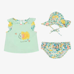 Mayoral-Baby Girls Green Cotton Beach Set | Childrensalon Outlet