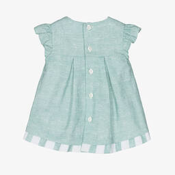 Mayoral-Зеленое льняное платье для малышек | Childrensalon Outlet